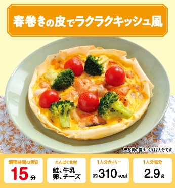春巻きの皮でラクラクキッシュ風 管理栄養士監修 カーブスたんぱくレシピ