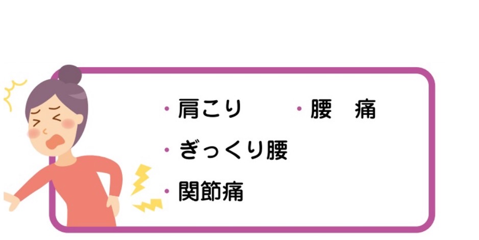 肩こり・腰痛・ぎっくり腰・関節痛